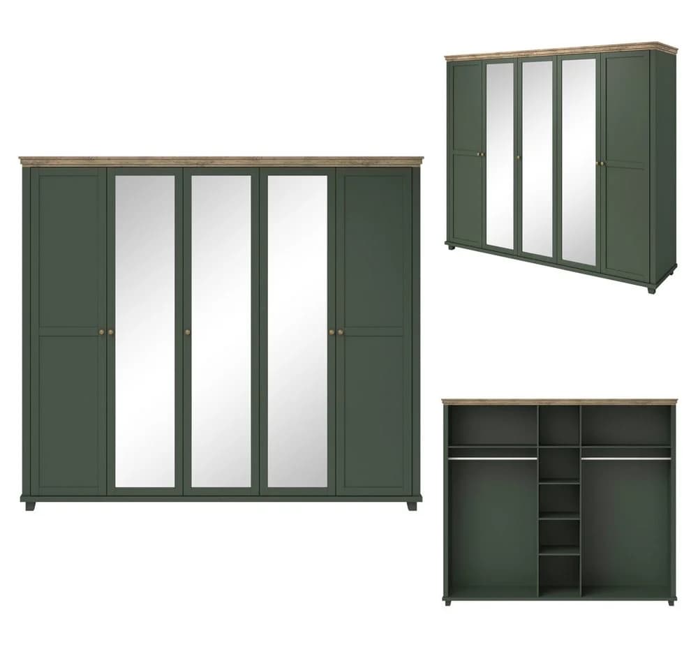Lomadox Schlafzimmer-Set EPSOM-83 4-tlg. Grün mit Lefkas Eiche Nb. - Bild 3