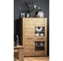 Lomadox Highboard ARTA-131 Vitrinenschrank Artisan Eiche Nb. mit Softclose & LED Bild 1