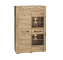 Lomadox Highboard ARTA-131 Vitrinenschrank Artisan Eiche Nb. mit Softclose & LED Bild 2