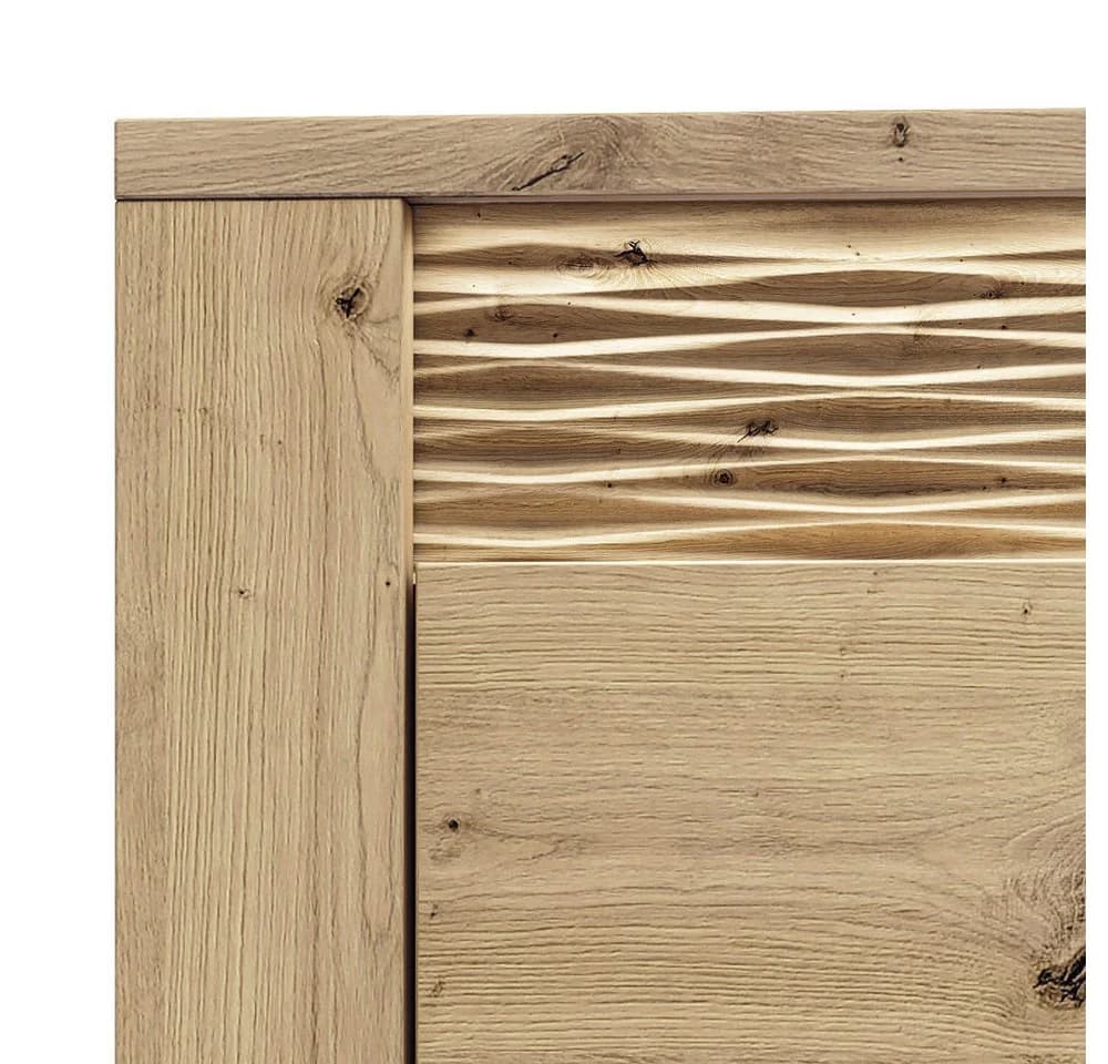 Lomadox Highboard ARTA-131 Vitrinenschrank Artisan Eiche Nb. mit Softclose & LED - Bild 3