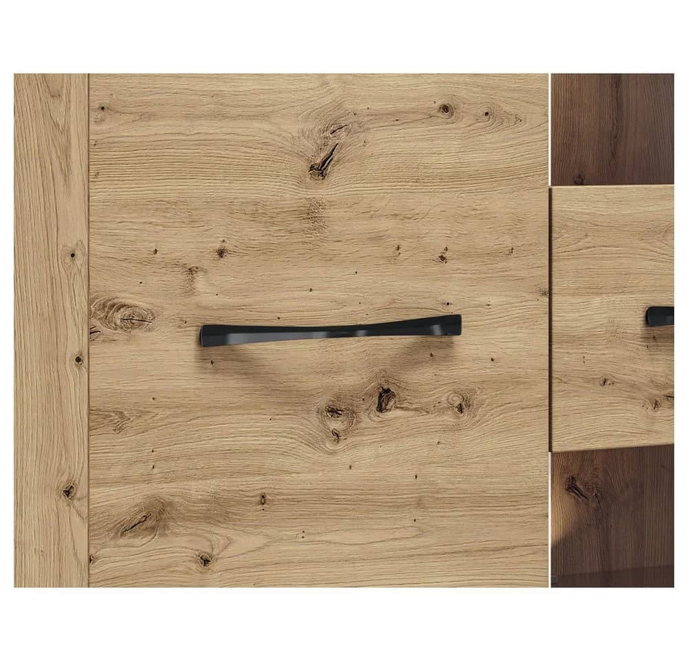 Lomadox Highboard ARTA-131 Vitrinenschrank Artisan Eiche Nb. mit Softclose & LED - Bild 5