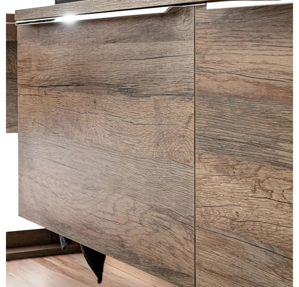 Lomadox Waschbeckenschrank PUEBLA-56 Vintage Oak Eiche