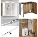 Lomadox Badmöbel-Set PUEBLA-56-TAUPE mit Softclose, LED & Keramik-Waschtische Bild 5