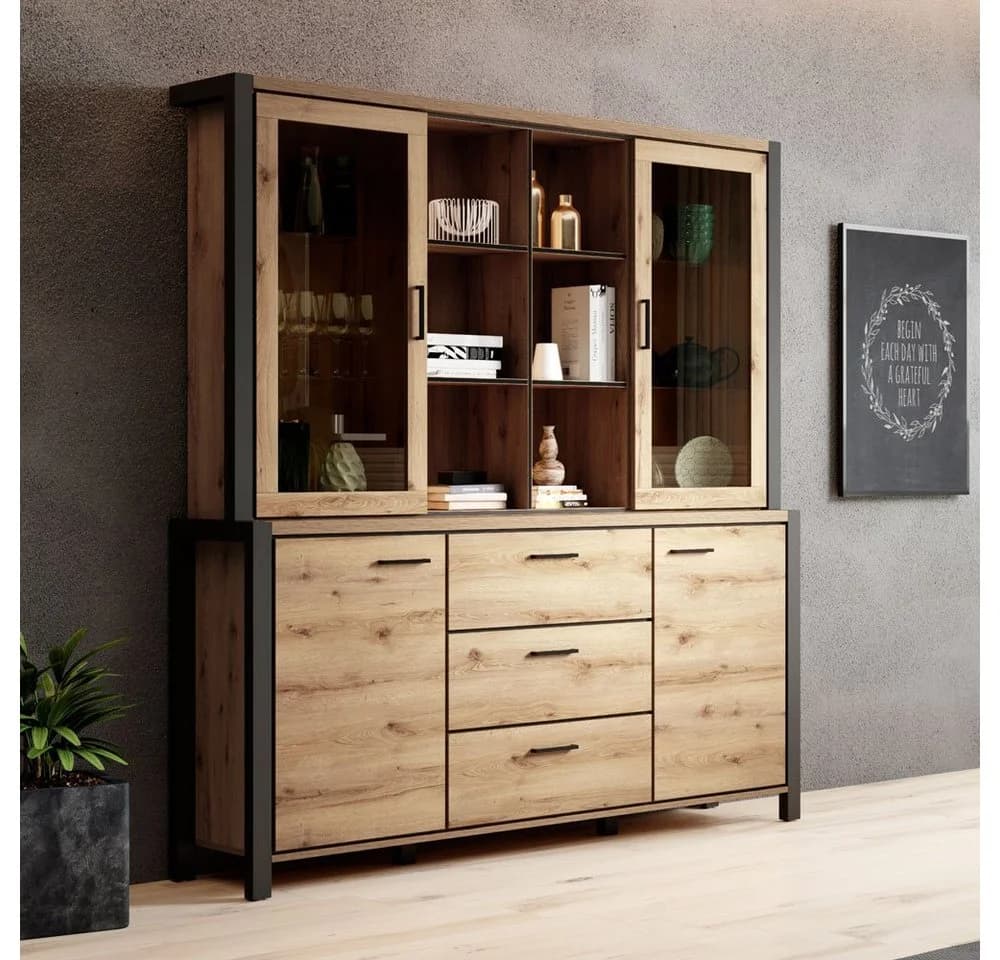 Lomadox Buffet ACCRA-83 Taurus Eiche Schwarz LED - Bild 2