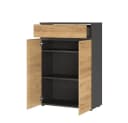 Lomadox Aktenschrank LUGANO-01 Graphit Navarra Eiche Nb. Softclose Bild 1