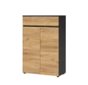 Lomadox Aktenschrank LUGANO-01 Graphit Navarra Eiche Nb. Softclose Bild 2