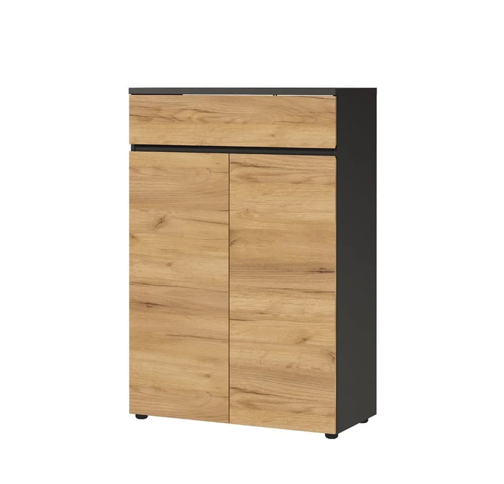 Lomadox Aktenschrank LUGANO-01 Graphit Navarra Eiche Nb. Softclose - Bild 2