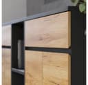 Lomadox Aktenschrank LUGANO-01 Graphit Navarra Eiche Nb. Softclose Bild 3