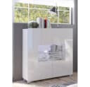 Lomadox Highboard CAIRNS-132 Weiß Hochglanz Modern Grifflos Bild 1
