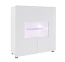 Lomadox Highboard CAIRNS-132 Weiß Hochglanz Modern Grifflos Bild 2