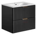 Lomadox Waschtisch ADELAIDE-56-BLACK mit Keramikbecken und Softclose Bild 2