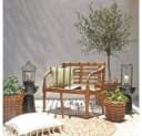 Lomadox Gartenbank GAZA-120 Mahagoni Massiv 2-Sitzer Natur-Antik Bild 1