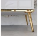 Lomadox Wohnzimmer-Set GUBIN-131 Hochglanz Weiß Gold Bild 3