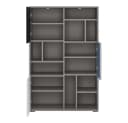Lomadox Regal LIIVA-129 mit 3 Türen Grau Schwarz Weiß Blau Bild 1
