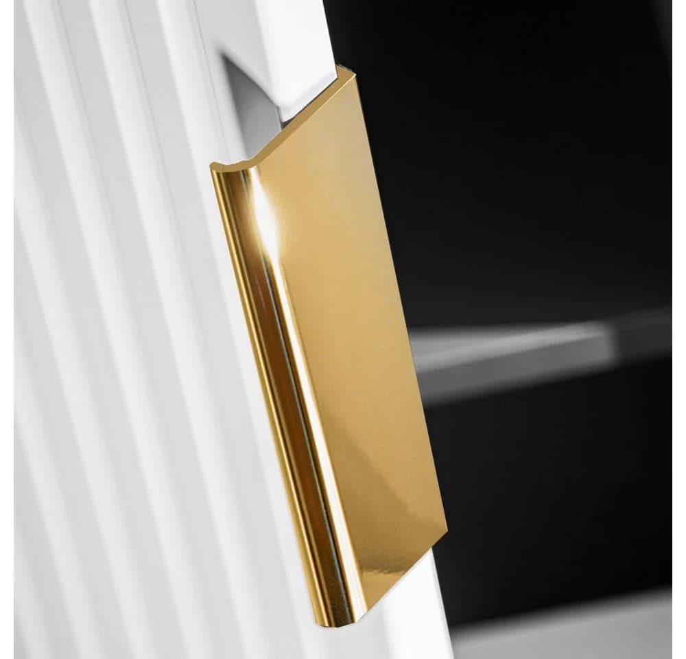 Lomadox Hochschrank ADELAIDE-56 Weiß mit Softclose und Rillenfront - Bild 4