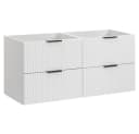 Lomadox Waschbeckenschrank ADELAIDE-56-WHITE matt weiß mit Wotaneiche Bild 1