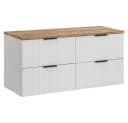 Lomadox Waschbeckenschrank ADELAIDE-56-WHITE matt weiß mit Wotaneiche Bild 2