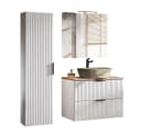Lomadox Badmöbel-Set ADELAIDE-56-WHITE mit LED-Spiegel & Hochschrank Bild 2