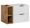 Lomadox Waschtisch ADELAIDE-56-WHITE Weiß mit Betonoptik Waschbecken Bild 5