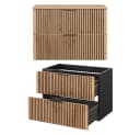 Lomadox Waschbeckenschrank XANTEN-56 Anthrazit Eiche Schwarz Gerillt Bild 3