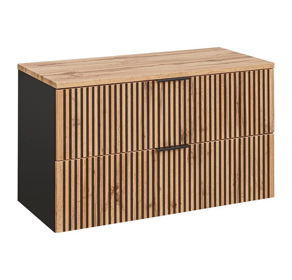 Lomadox Waschbeckenschrank XANTEN-56 100 cm Anthrazit Eiche - Bild 2
