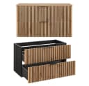 Lomadox Waschbeckenschrank XANTEN-56 100 cm Anthrazit Eiche Bild 3