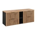 Lomadox Waschbeckenschrank XANTEN-56 Anthrazit Eiche Schwarz Bild 2
