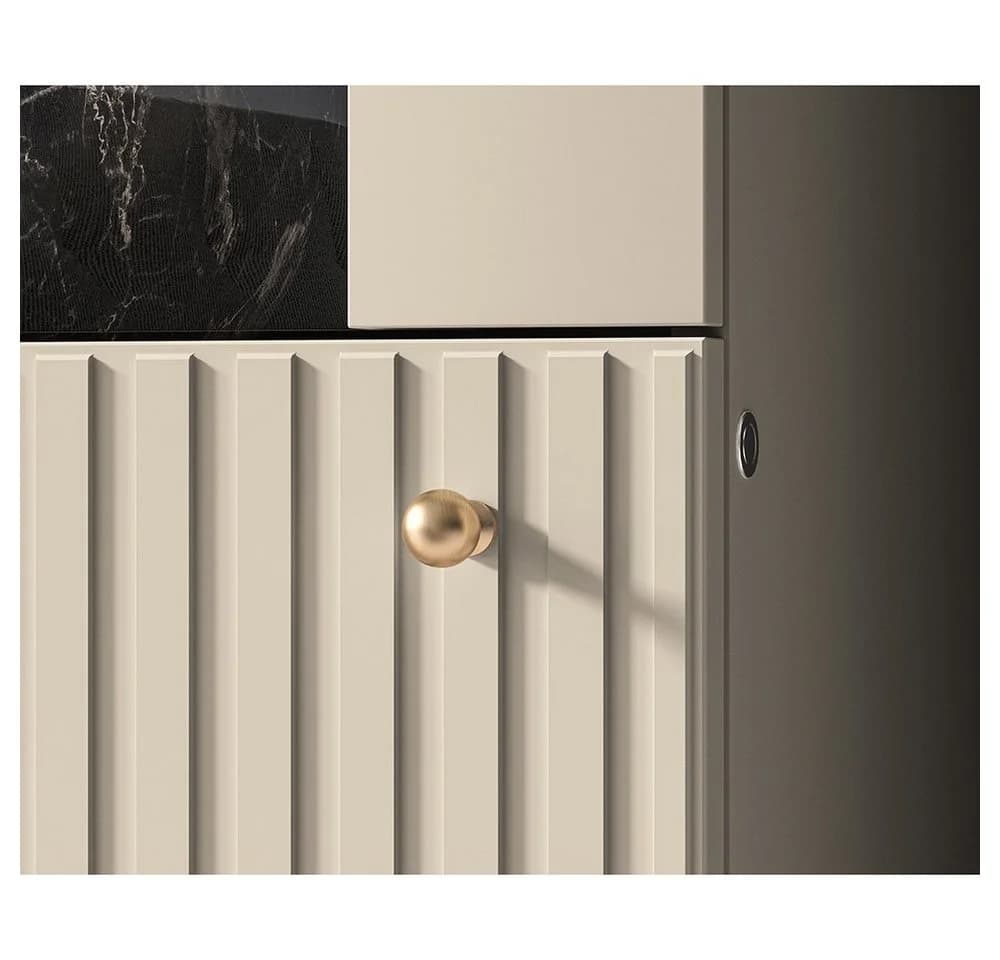Lomadox Vitrine SALOU-131 Kaschmir Matt Gold Metall - Bild 3