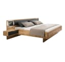Lomadox Bett VIESTE-43 mit Nachttischen und Beleuchtung Graphit Eiche Bild 2