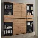 Lomadox Aktenschrank MANRESA-36 Graphit mit Eiche, 197 cm hoch Bild 2