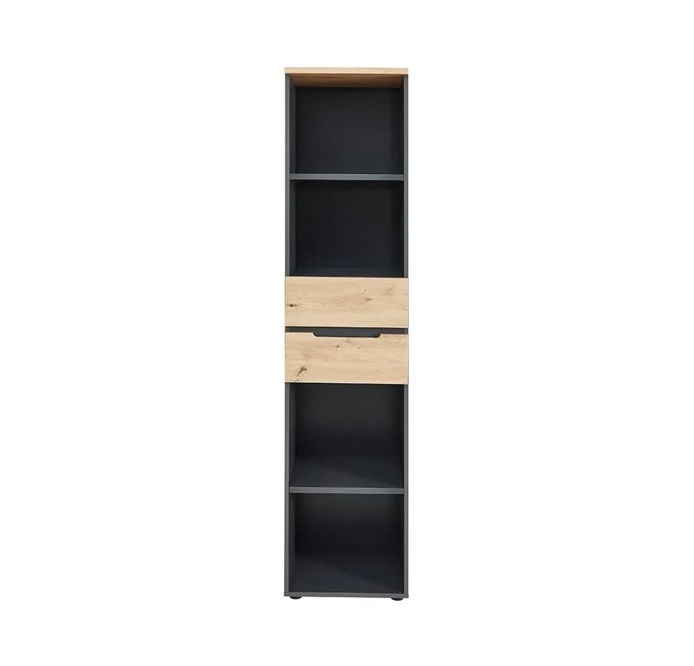 Lomadox Aktenschrank MANRESA-36 Graphit mit Eiche, 197 cm hoch - Bild 3