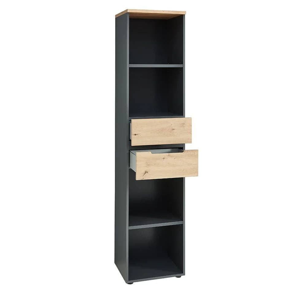 Lomadox Aktenschrank MANRESA-36 Graphit mit Eiche, 197 cm hoch - Bild 4
