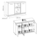 Lomadox Sideboard IMPERIA-129 Kommode Anrichte Vitrine 140 cm Nussbaum Wohnzimmer braun retro Bild 4