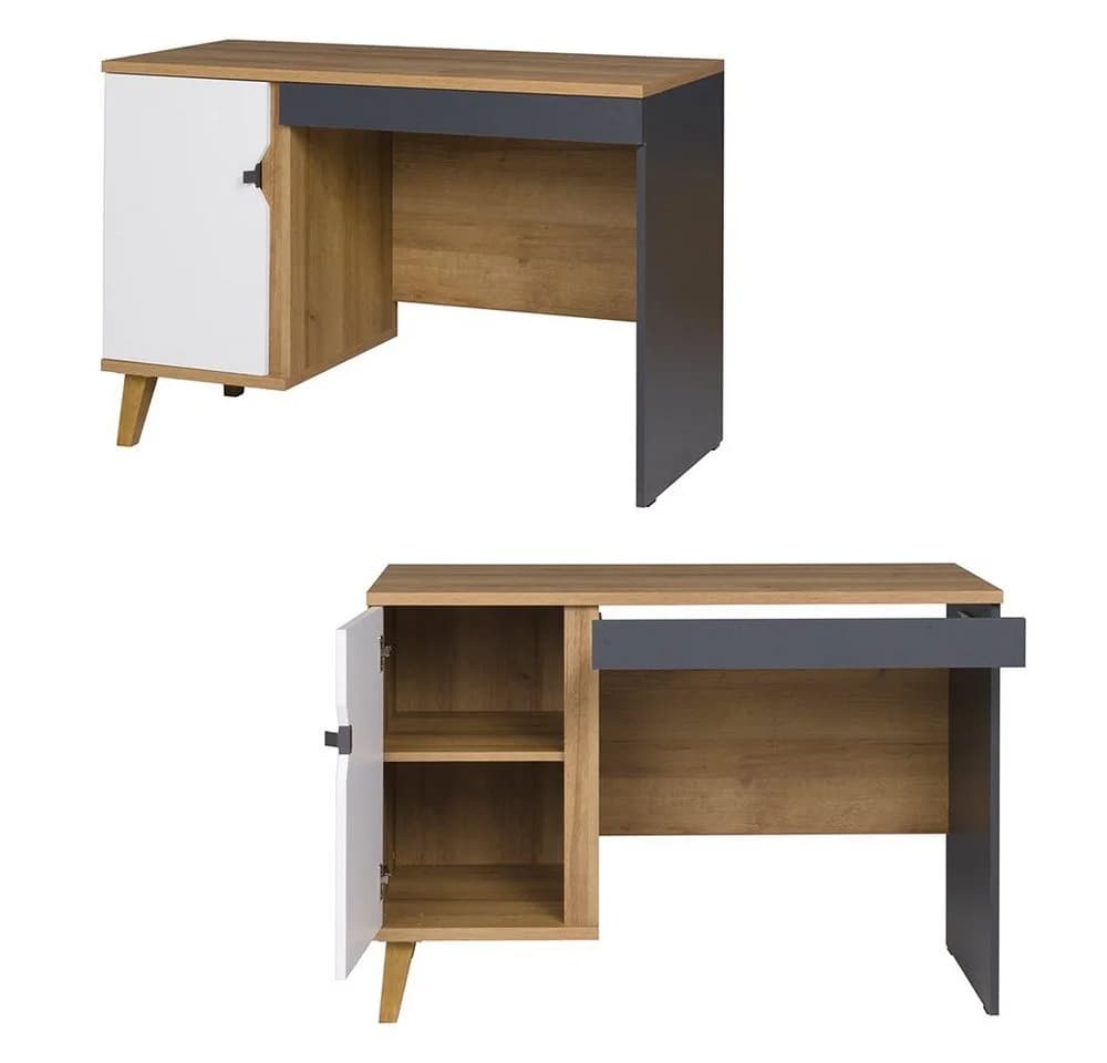 Lomadox Jugendzimmer-Set MARIBOR-132 3-tlg. Eiche/Weiß/Graphit