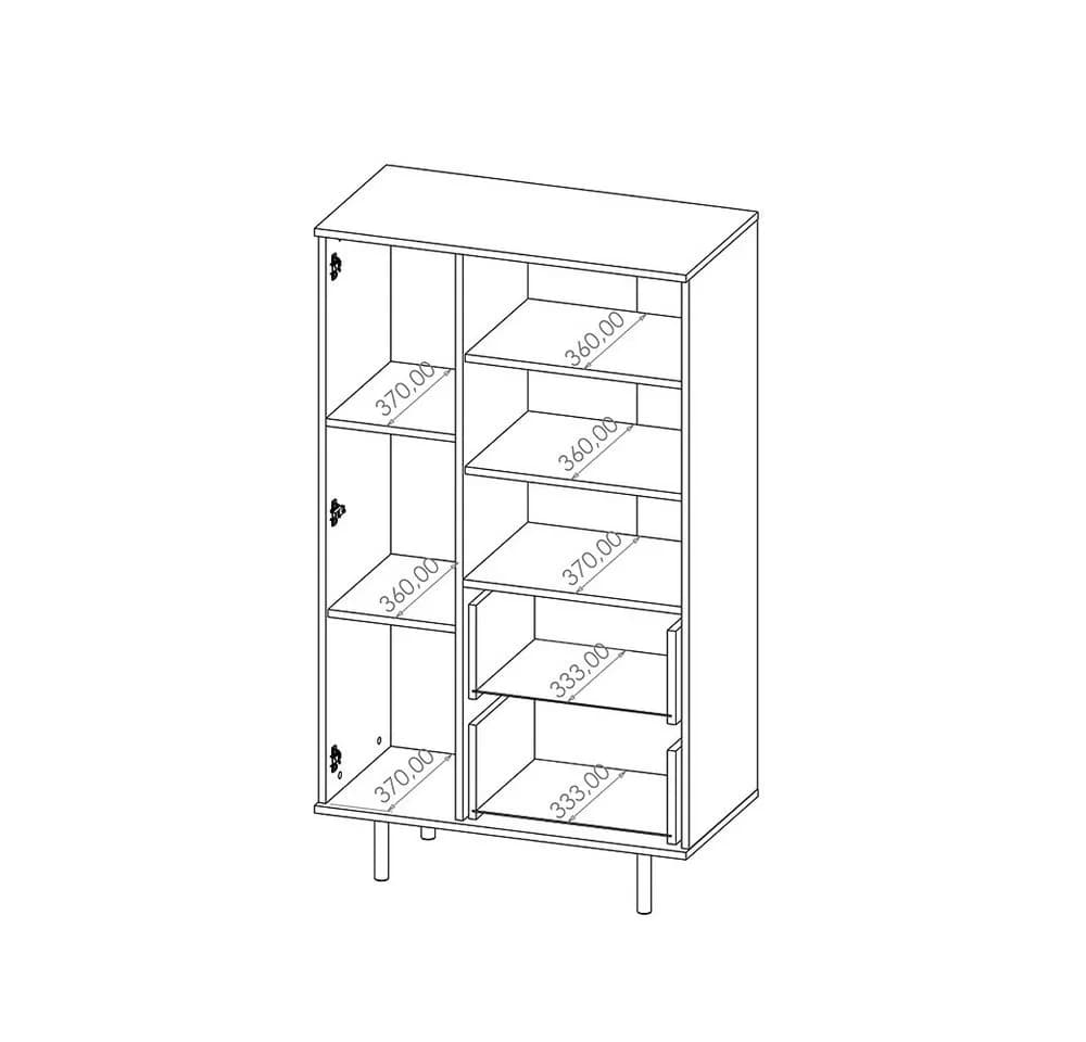 Lomadox Highboard NADOR-132 Kaschmir Gold Metallgriffe - Bild 5