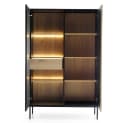 Lomadox Highboard SIBARI-160 Schwarz Wotan Eiche Nb. Push-to-open Bild 1