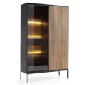 Lomadox Highboard SIBARI-160 Schwarz Wotan Eiche Nb. Push-to-open Bild 2