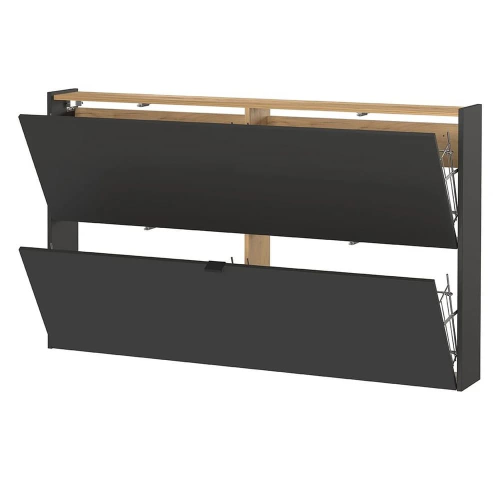 Lomadox Schuhschrank ABERDEEN-01 Graphit mit Softclose