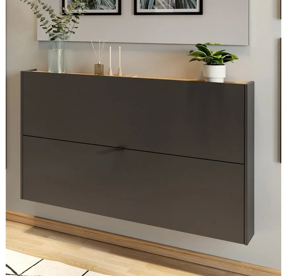 Lomadox Schuhschrank ABERDEEN-01 Graphit mit Softclose - Bild 2