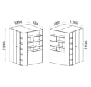 Lomadox Kleiderschrank SEATTLE-133 begehbar 135x135cm in Beton/weiß Bild 5