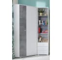 Lomadox Jugendzimmer-Set SEATTLE-133 Eckkleiderschrank und Regal Weiß Betonoptik Bild 2