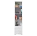 Lomadox Jugendzimmer-Set SEATTLE-133 Eckkleiderschrank und Regal Weiß Betonoptik Bild 4