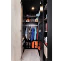 Lomadox Kleiderschrank PITTSBURGH-133 Begehbar Schwarz/Beige Eiche Bild 1