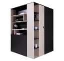 Lomadox Kleiderschrank PITTSBURGH-133 Begehbar Schwarz/Beige Eiche Bild 2