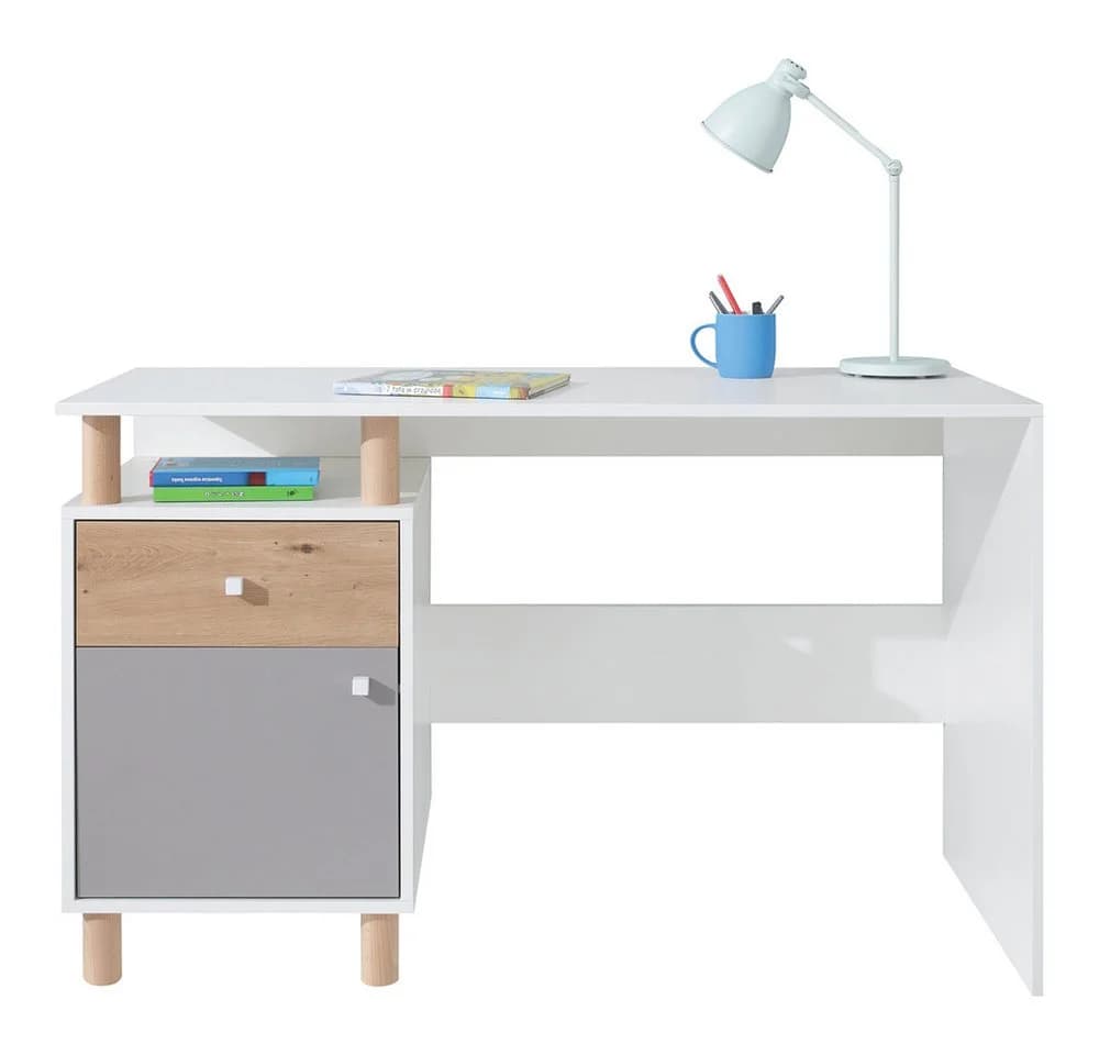 Lomadox Jugendzimmer-Set FAIRFAX-133 5-tlg. Weiß Grau Eiche - Bild 5