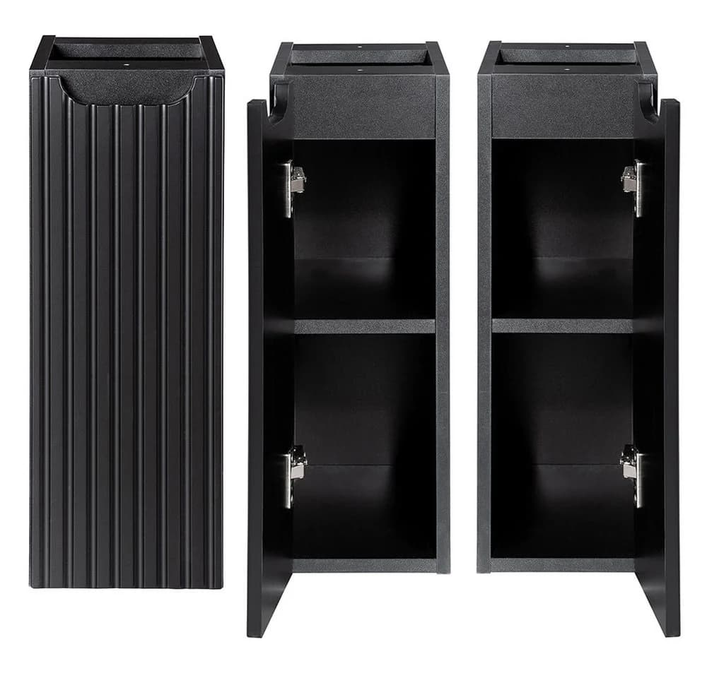 Lomadox Unterschrank NEWPORT-56-BLACK 20cm Grifflos Schwarz - Bild 2