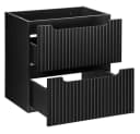 Lomadox Waschbeckenschrank NEWPORT 60cm Schwarz Gerillte Front Bild 2