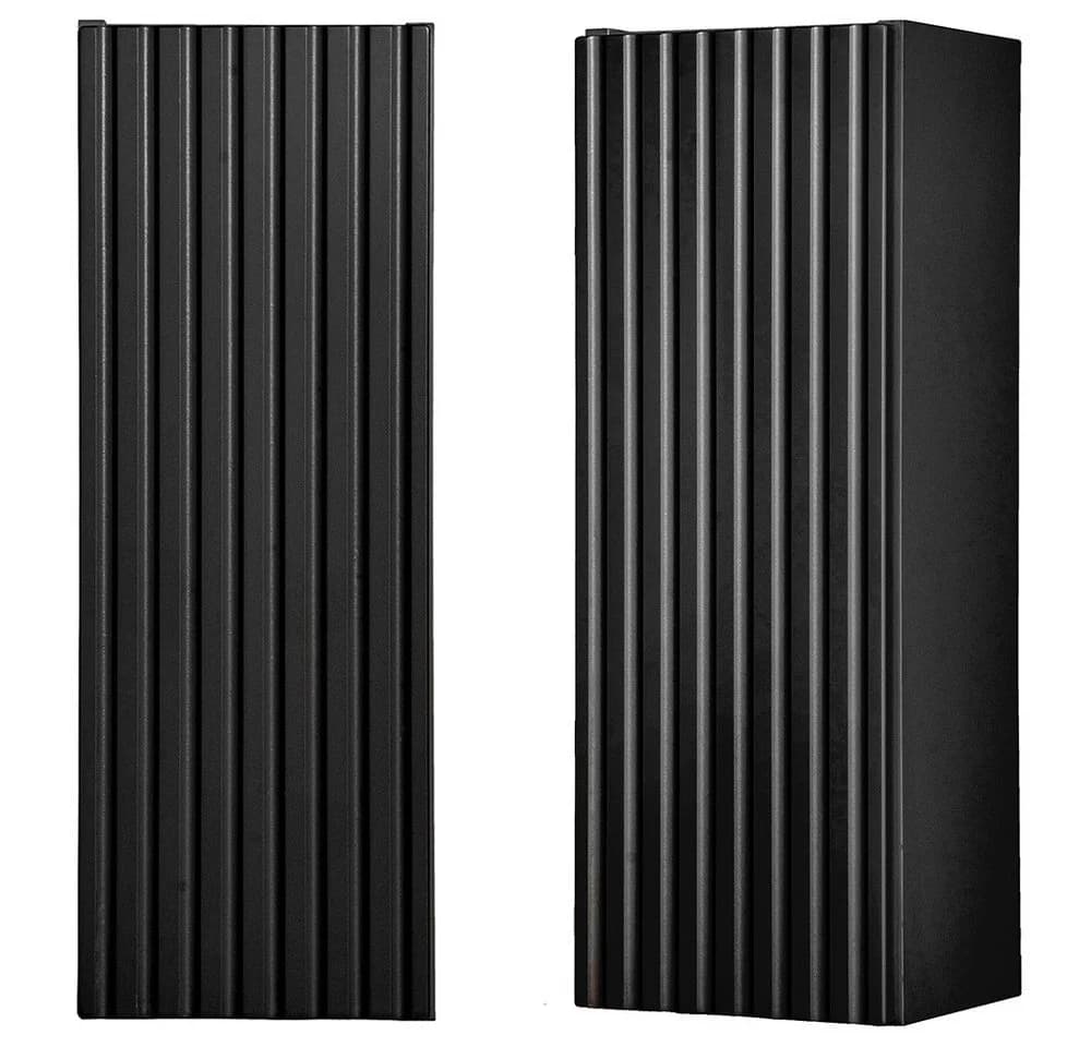 Lomadox Hängeschrank NEWPORT-56-BLACK 20cm Badschwarz gerillte Front