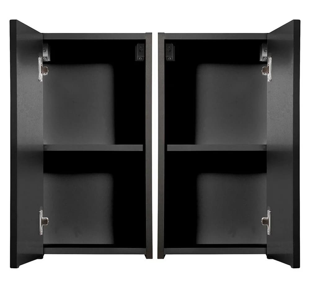 Lomadox Hängeschrank NEWPORT 30cm Schwarz Gerillt Grifflos