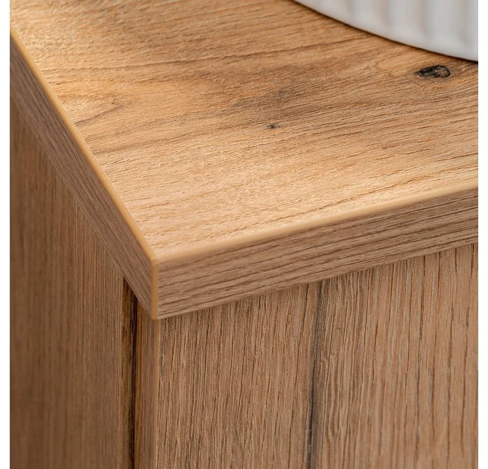Lomadox Waschtischunterschrank NEWPORT-56-OAK Eiche Metallgriffe - Bild 5